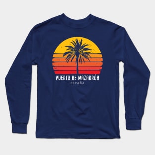 Sunset Palm Tree - Puerto de Mazarron Long Sleeve T-Shirt